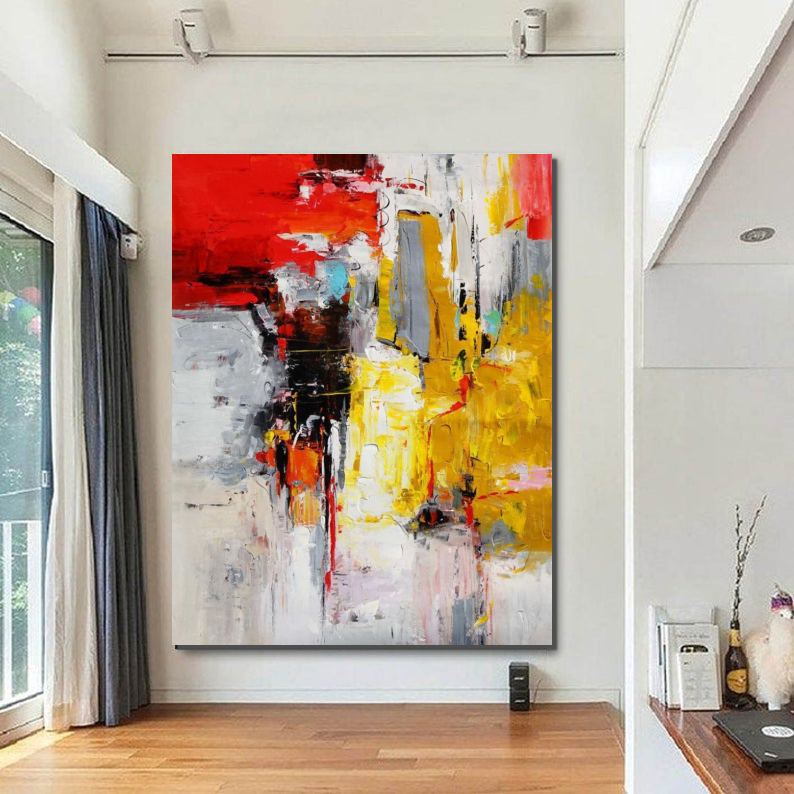 Simple Abstract Art Paintings, Large Acrylic Painting for Living