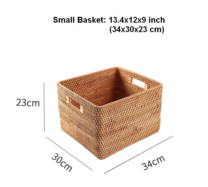 Small wicker storage baskets for clearance shelves