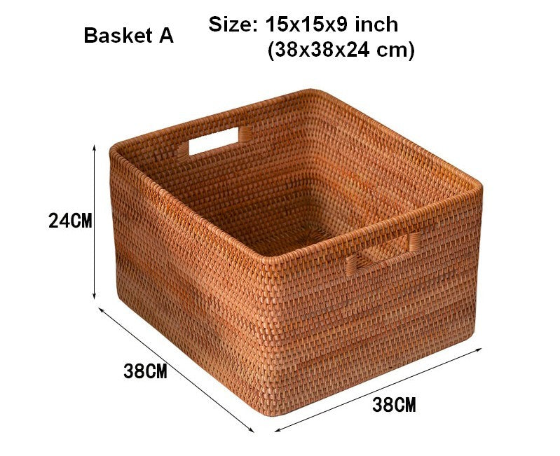 Large Laundry Storage Basket for Clothes, Oversized Rattan Storage Bas –  Paintingforhome