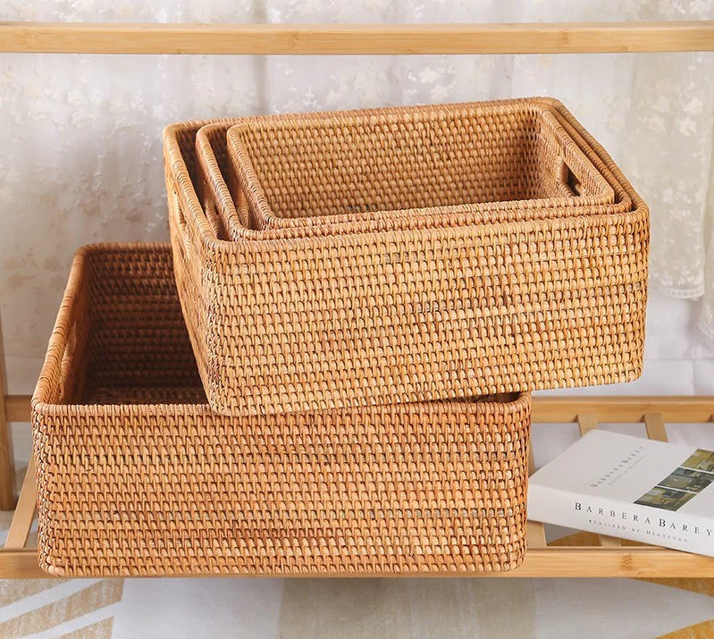 Rectangular Storage Basket, Storage Baskets for Bedroom, Large Laundry –  Paintingforhome