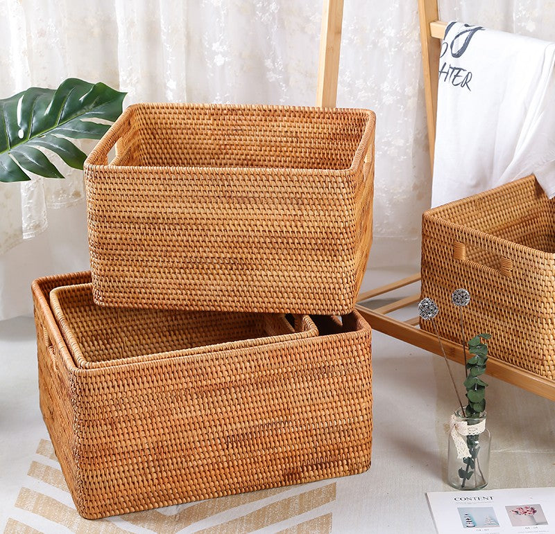 Oversized Storage Baskets for Bedroom, Rectangular Woven Storage Baske –  Paintingforhome