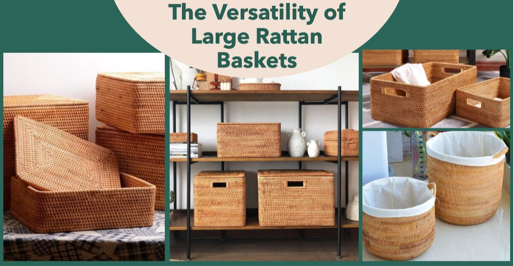 The Versatility of Large Rattan Baskets, Storage Baskets for Clothes, Storage Baskets for Tops, Rectangular Storage Baskets, Storage Baskets for Shelves, Storage Basket with Lid