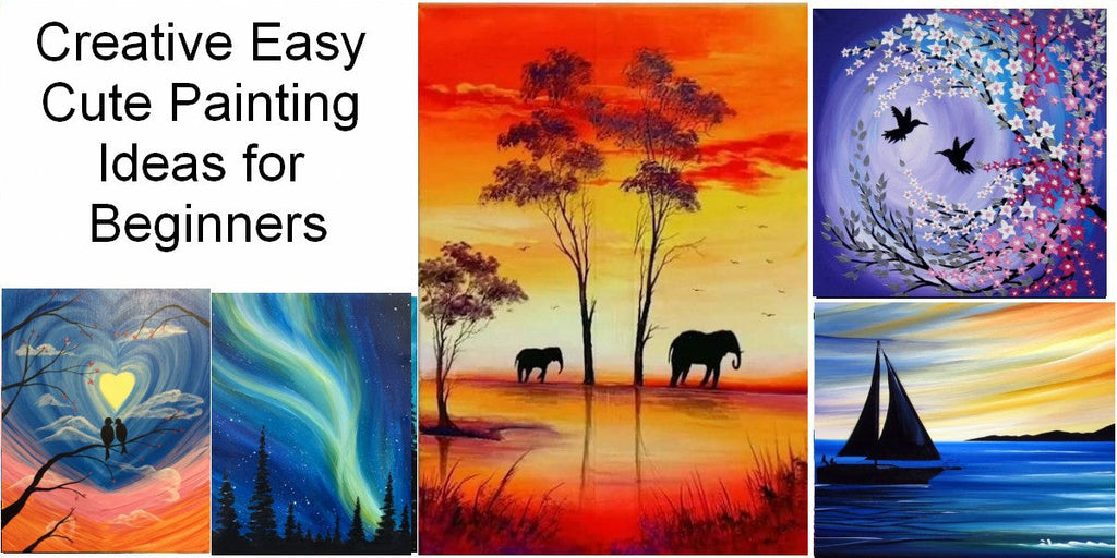 Easy Landscape Painting Ideas for Beginners, Basic Simple DIY Painting Ideas, Creative Easy Painting Ideas for Kids, Easy Acrylic Paintings, Simple Modern Abstract Art on Canvas