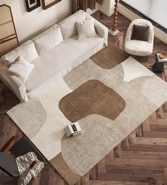 Modern Living Room Rug Ideas, Geometric Contemporary Modern Rugs Next to Bed, Extra Large Modern Area Rugs-LargePaintingArt.com