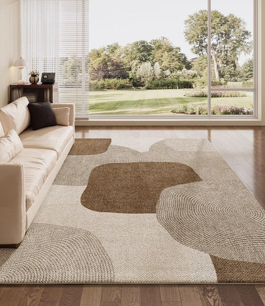 Modern Living Room Rug Ideas, Geometric Contemporary Modern Rugs Next to Bed, Extra Large Modern Area Rugs-LargePaintingArt.com