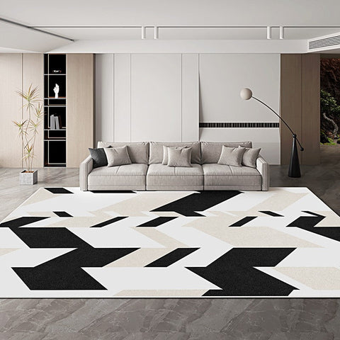 Large Modern Living Room Rugs, Geometric Modern Rugs for Dining Room, Abstract Contemporary Area Rugs for Bedroom-LargePaintingArt.com