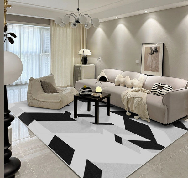 Living Room Modern Rugs, Modern Living Room Rug Placement Ideas, Contemporary Area Rugs for Bedroom-LargePaintingArt.com