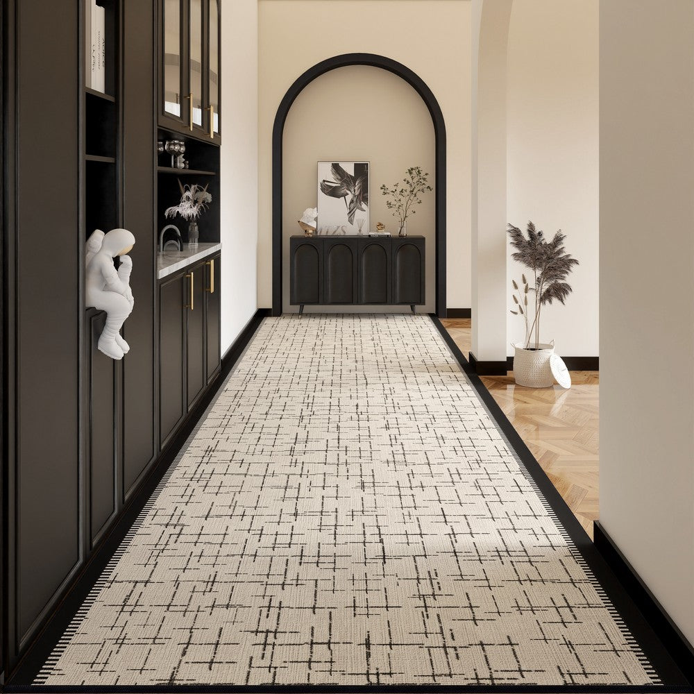 Easy Care Contemporary Modern Long Hallway Runners, Long Narrow Runner Rugs, Washable Entryway Runner Rug Ideas, Kitchen Runner Rugs, Entrance Hallway Runners-LargePaintingArt.com