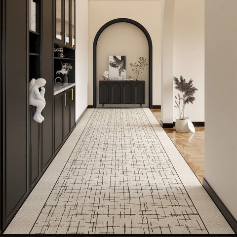 Contemporary Modern Long Hallway Runners, Easy Care Long Narrow Runner Rugs, Washable Entryway Runner Rug Ideas, Kitchen Runner Rugs, Entrance Hallway Runners-LargePaintingArt.com