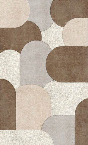 Abstract Geometric Modern Rugs, Contemporary Modern Rugs for Bedroom, Modern Rugs for Dining Room-LargePaintingArt.com