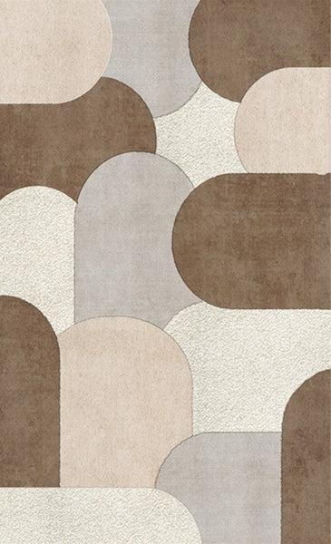 Modern Rugs for Dining Room, Abstract Geometric Modern Rugs, Contemporary Modern Rugs for Bedroom-LargePaintingArt.com