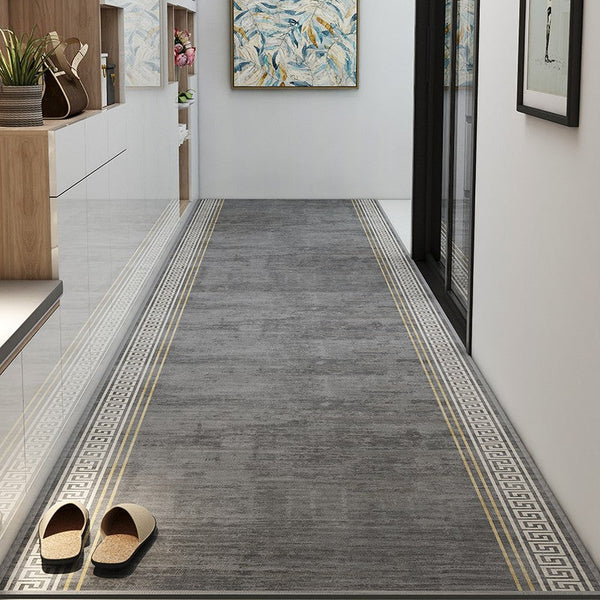 Long Hallway Runners, Extra Long Narrow Runner Rugs, Washable Entrance Hallway Grey Runners, Modern Long Hallway Runners, Kitchen Runner Rugs, Stain-resistant Non Slip Entryway Runner Rugs-LargePaintingArt.com