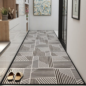 Entryway Runner Rugs, Extra Long Hallway Runners, Long Narrow Runner Rugs, Modern Long Hallway Runners, Non Slip Kitchen Runner Rugs, Entrance Hallway Grey Runners-LargePaintingArt.com