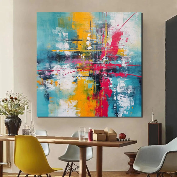 Acrylic Painting for Dining Room, Modern Contemporary Abstract Artwork, Palette Knife Painting, Heavy Texutre Wall Art, Extra Large Wall Art Painting-LargePaintingArt.com