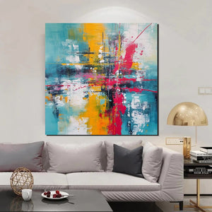 Acrylic Painting for Dining Room, Modern Contemporary Abstract Artwork, Palette Knife Painting, Heavy Texutre Wall Art, Extra Large Wall Art Painting-LargePaintingArt.com