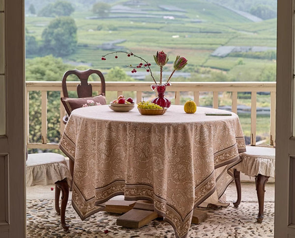 Dining Room Flower Table Cloths, Farmhouse Table Cloth, Extra Large Rectangular Table Covers for Kitchen, Square Tablecloth for Round Table-LargePaintingArt.com