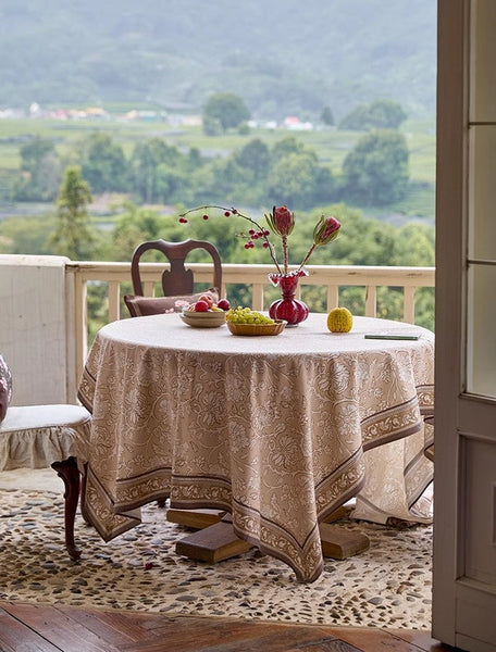 Dining Room Flower Table Cloths, Farmhouse Table Cloth, Extra Large Rectangular Table Covers for Kitchen, Square Tablecloth for Round Table-LargePaintingArt.com