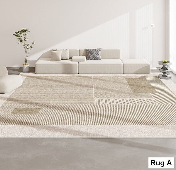 Geometric Modern Rug Placement Ideas for Dining Room, Abstract Contemporary Modern Rugs for Living Room, Extra Large Modern Rugs for Bedroom-LargePaintingArt.com