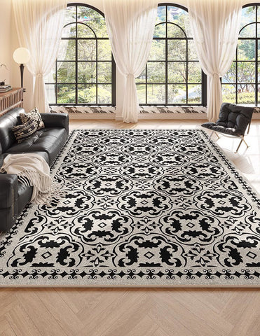 Large Modern Rugs for Living Room, Modern Rugs under Dining Room Table, Modern Carpets for Bedroom, French Style Modern Rugs Next to Bed-LargePaintingArt.com