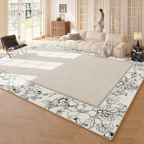 Large Modern Rugs for Bedroom, Abstract Contemporary Modern Rugs for Living Room, French Style Modern Rug Placement Ideas for Dining Room-LargePaintingArt.com