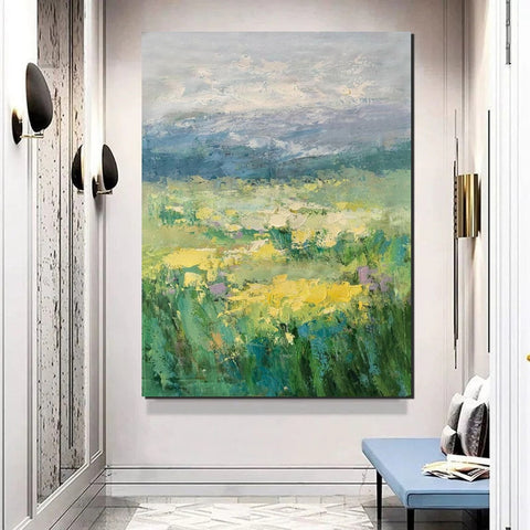 Large Acrylic Paintings for Bedroom, Abstract Landscape Painting, Bedroom Wall Art Paintings, Heavy Texture Canvas Art, Landscape Paintings for Living Room-LargePaintingArt.com