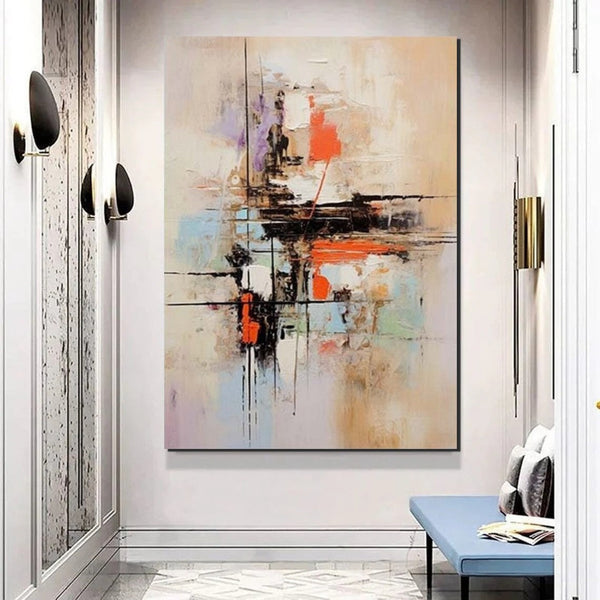 Large Acrylic Canvas Paintings, Simple Wall Art Ideas, Heavy Texture Painting, Bedroom Abstract Paintings, Modern Abstract Painting-LargePaintingArt.com