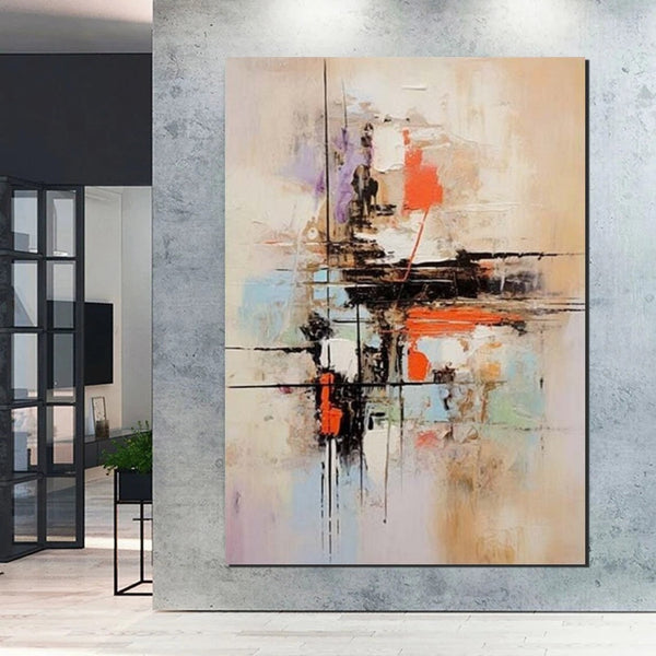 Large Acrylic Canvas Paintings, Simple Wall Art Ideas, Heavy Texture Painting, Bedroom Abstract Paintings, Modern Abstract Painting-LargePaintingArt.com