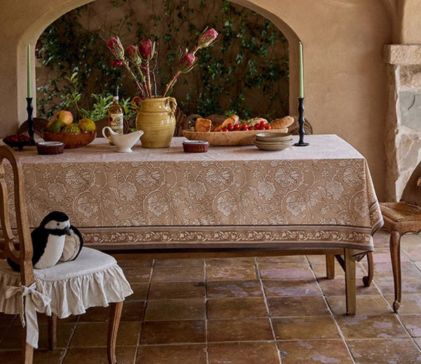 Dining Room Flower Table Cloths, Farmhouse Table Cloth, Extra Large Rectangular Table Covers for Kitchen, Square Tablecloth for Round Table-LargePaintingArt.com