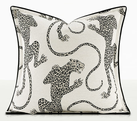 Decorative Cheetah Pattern Pillow Covers, Modern Pillows for Couch, Large Modern Sofa Pillow Cases, Abstract Decorative Throw Pillows for Living Room-LargePaintingArt.com