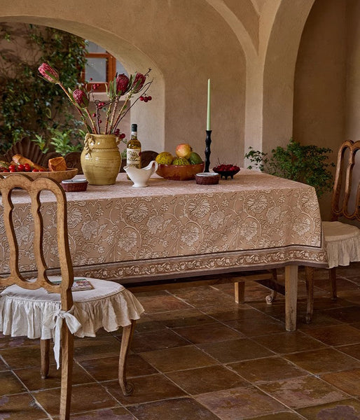 Dining Room Flower Table Cloths, Farmhouse Table Cloth, Extra Large Rectangular Table Covers for Kitchen, Square Tablecloth for Round Table-LargePaintingArt.com