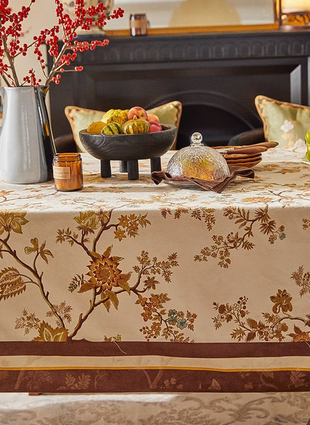 Flower Farmhouse Table Covers, Square Tablecloth for Round Table, Extra Large Modern Rectangular Tablecloth for Dining Room Table, Long Tablecloth for Living Room-LargePaintingArt.com