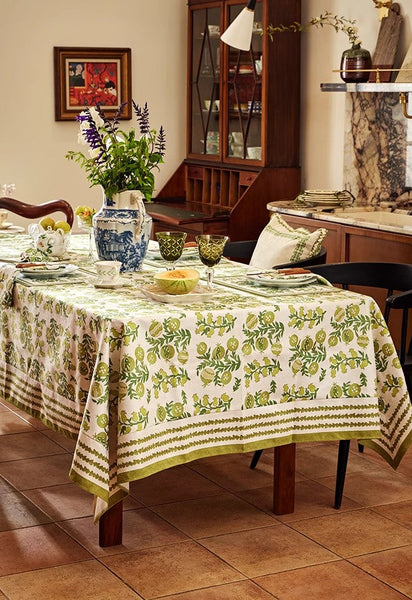 Large Modern Rectangle Tablecloth for Dining Table, Canterbury Bell and Pomegranate Table Covers for Round Table, Farmhouse Table Cloth for Oval Table-LargePaintingArt.com