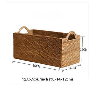 Indonesia Woven Storage Basket, Natural Fiber Baskets, Small Storage Basket for Kitchen, Rattan Storage Basket for Dining Room-LargePaintingArt.com