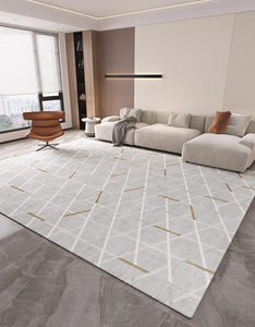 Abstract Area Rugs for Living Room, Geometric Contemporary Modern Rugs Next to Bed, Modern Rugs under Dining Room Table, Modern Carpets for Kitchen-LargePaintingArt.com