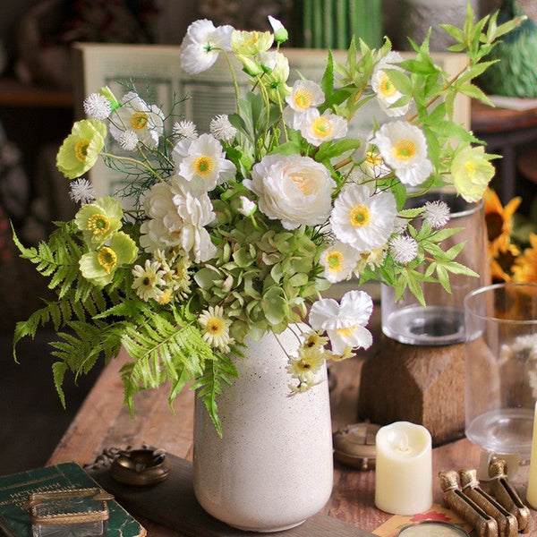 Table Centerpiece, Large Bunch of Romantic Flowers, Beautiful Spring Flower Arrangement for Home Decoration, Real Touch Artificial Floral for Living Room-LargePaintingArt.com