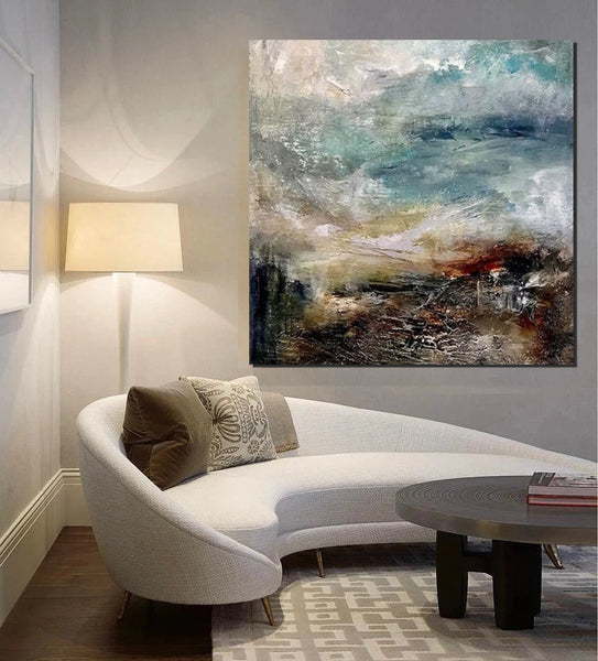 Modern Contemporary Abstract Artwork, Extra Large Wall Art Paintings, Acrylic Painting for Dining Room, Palette Knife Painting, Heavy Texutre Wall Art-LargePaintingArt.com