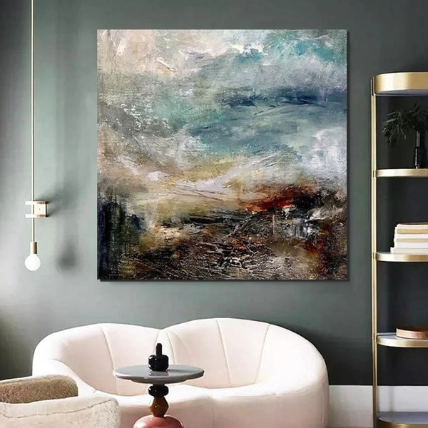 Modern Contemporary Abstract Artwork, Extra Large Wall Art Paintings, Acrylic Painting for Dining Room, Palette Knife Painting, Heavy Texutre Wall Art-LargePaintingArt.com