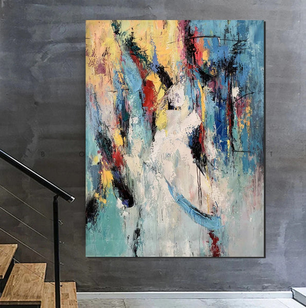 Palette Knife Paintings, Acrylic Paintings on Canvas, Large Paintings Behind Sofa, Abstract Painting for Living Room, Bedroom Modern Wall Art Paintings-LargePaintingArt.com