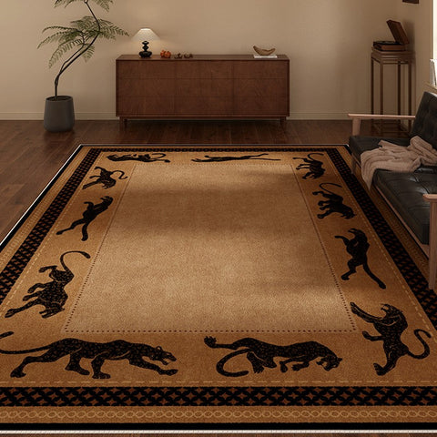 Large Modern Rugs for Living Room, Mid Century Cheetah Pattern Modern Rugs for Dining Room, Modern Rug Ideas for Bedroom-LargePaintingArt.com