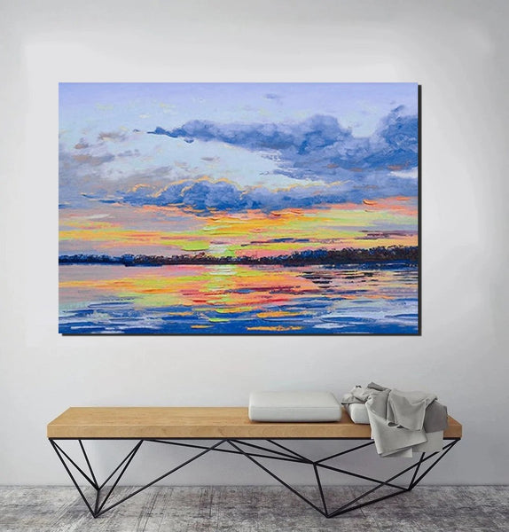 Abstract Landscape Paintings, Heavy Texture Painting, Hand Painted Wall Art, Contemporary Wall Art Paintings, Simple Modern Paintings for Living Room-LargePaintingArt.com