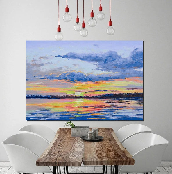 Abstract Landscape Paintings, Heavy Texture Painting, Hand Painted Wall Art, Contemporary Wall Art Paintings, Simple Modern Paintings for Living Room-LargePaintingArt.com