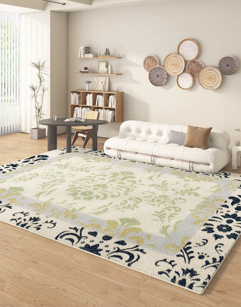 Entryway Modern Runner Rugs, Soft Contemporary Area Rugs Next to Bed, Abstract Area Rugs for Living Room, Modern Rugs for Dining Room-LargePaintingArt.com