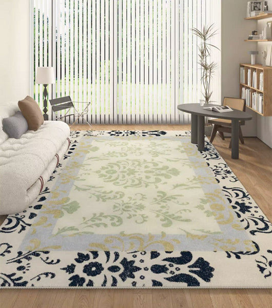 Entryway Modern Runner Rugs, Soft Contemporary Area Rugs Next to Bed, Abstract Area Rugs for Living Room, Modern Rugs for Dining Room-LargePaintingArt.com