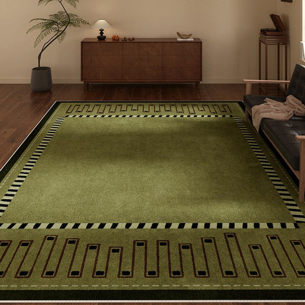 Large Modern Rugs in Living Room, Green Contemporary Rugs for Bedroom, Mid Century Modern Rugs under Sofa, Dining Room Floor Carpets-LargePaintingArt.com