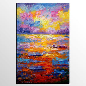 Large Oil Painting on Canvas, Abstract Canvas Paintings,, Custom Abstract Wall Art Painting, Canvas Painting for Living Room-LargePaintingArt.com