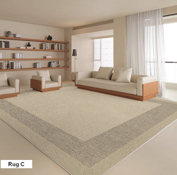 Soft Contemporary Rugs for Bedroom, Rectangular Modern Rugs under Sofa, Large Modern Rugs in Living Room, Dining Room Floor Carpets, Modern Rugs for Office-LargePaintingArt.com