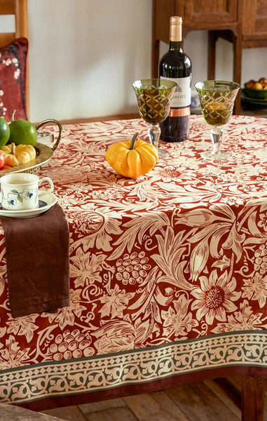 Garden Flower Table Covers for Round Table, Modern Rectangle Tablecloth for Dining Table, Square Tablecloth for Kitchen, Farmhouse Table Cloth for Oval Table-LargePaintingArt.com