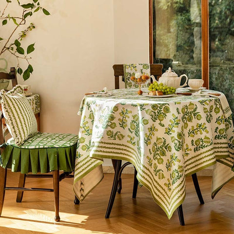 Large Modern Rectangle Tablecloth for Dining Table, Canterbury Bell and Pomegranate Table Covers for Round Table, Farmhouse Table Cloth for Oval Table-LargePaintingArt.com