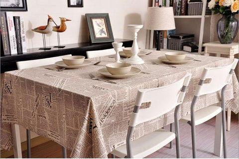 NEWS LETTER - Black White Tablecloth, Table Linen Wedding Home Decor Dining Kitchen-LargePaintingArt.com