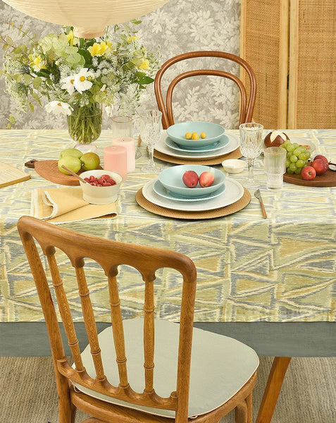 Geometric Modern Table Covers for Kitchen, Extra Large Rectangle Tablecloth for Dining Room Table, Country Farmhouse Tablecloths for Oval Table-LargePaintingArt.com